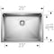 Blanco Quatrus R15 25 in. Undermount Single Basin Stainless Steel Kitchen Sink 443146 - alternate 2